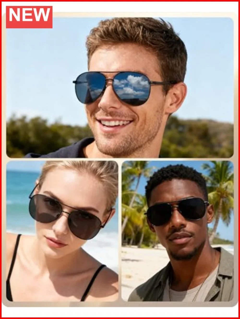 Polarized UV400 Aviator Sunglasses with Metal Frame for Driving Sports